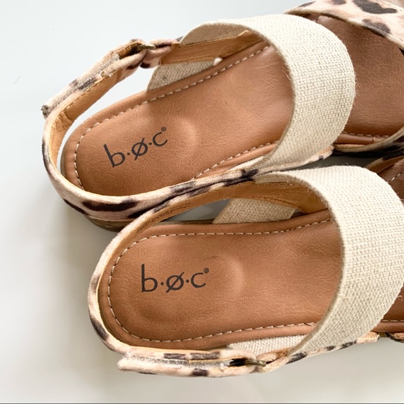 B.O.C Caty Natural Leopard Fabric Sandal Sz 7 NIB - Picture 3 of 8